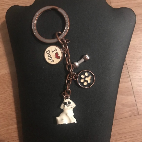 Anthropologie Accessories - Bichon Frise 5 Charm Key Chain From Little Gifts